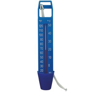 Blue Scoop Pool Thermometer with String