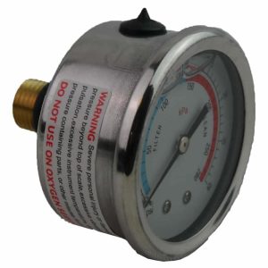 50mm Deluxe Back Mount Glycerine Filled 0.25in BSPT Pressure Gauge