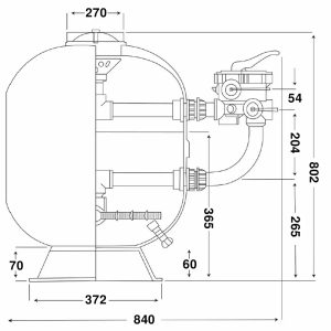 Lacron 20in SureFlow LSR Filter with 1.5in multiport valve