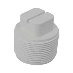 1.5in Plastica White Threaded Plug -pack of 10