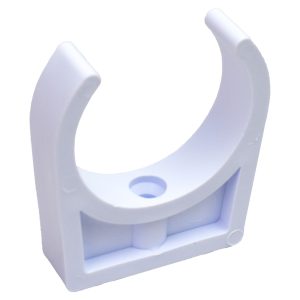 1.5in Plastica White Pipe Clip - Pack of 50