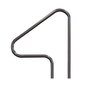 Plastica 38mm (1.5in) Single Gibraltar Grabrail with Flange Fixing in 304 Grade Stainless Steel