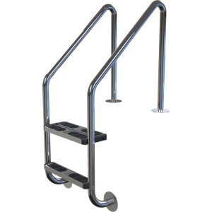 Plastica 43mm (1.7in) 2 Tread Double Flanged Ladder in 316 Grade Stainless Steel