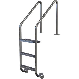 Plastica 43mm (1.7in) 3 Tread Double Flanged Ladder in 316 Grade Stainless Steel