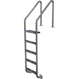 Plastica 43mm (1.7in) 5 Tread Double Flanged Ladder in 316 Grade Stainless Steel