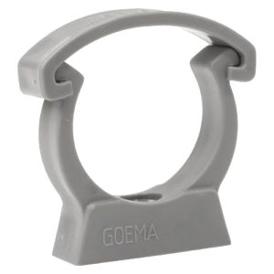 1.5in Grey PVC Pipe Clip with Safety Clip