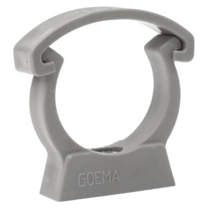 4in Grey PVC Pipe Clip with Safety Clip