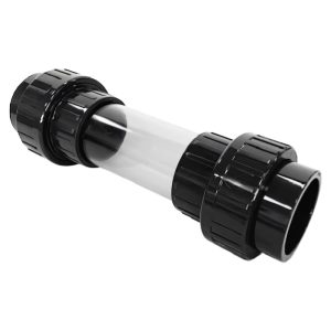 Plastica PVC Clear Sight Glass with Unions 6in