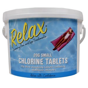 2kg Relax Pool Small Chlorine Tablets - 20g - Box of 6