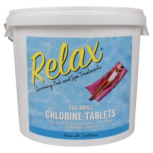 5kg Relax Pool Small Chlorine Tablets - 20g - Box of 4
