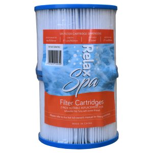 Relax Spa Filter Cartridge - Pack of 2 - Suitable for Inflatable Hot Tubs with Screw Thread