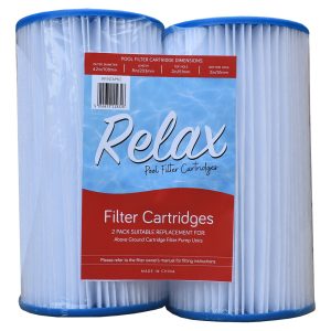 Relax Pool Replacement Filter Cartridge for Cartridge Filter Pump Units - Pack of 2
