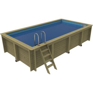 Plastica Nazca 6m x 3m Wooden Pool Package with Argonaut/Endurance Filtration & Invertemp Heat Pump